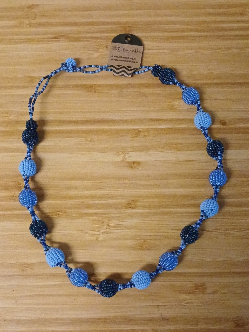 Woza Moya Handcrafted Blue Bauble Necklace